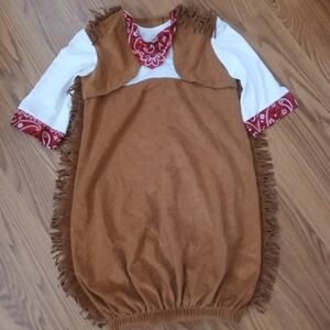 Kids Brown and White Cowboy Costume Size 0-9